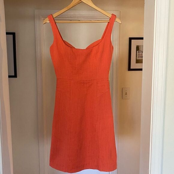 Milly of New York Orange Cotton Balconet Mini Dress - Picture 2 of 11